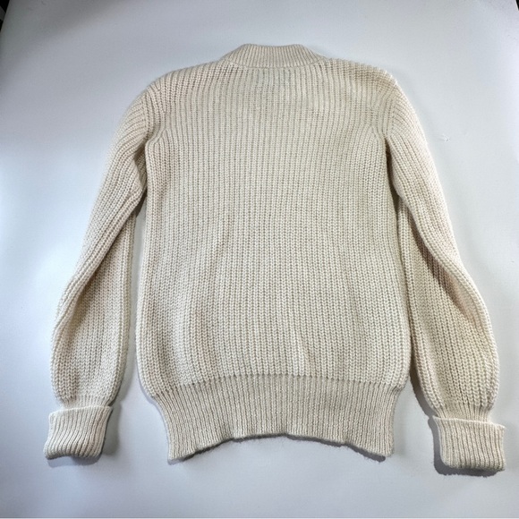 Alice Walk sweater baby alpaca ribbed knit crewneck pullover small cream - Picture 6 of 6